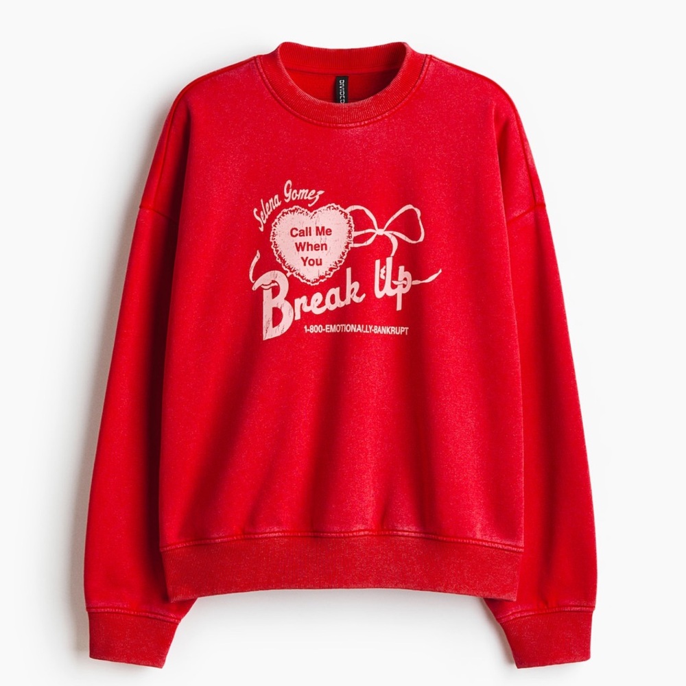 H&M Red Graphic Selena Gomez 'Break Up' Sweatshirt